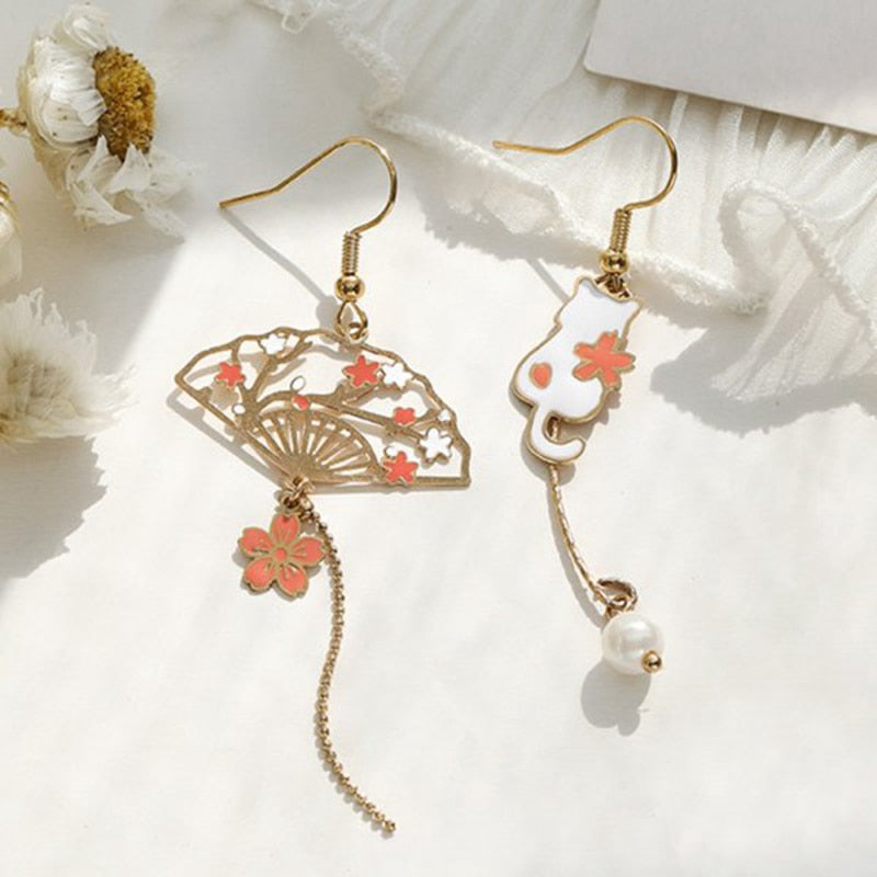 Cute Enamel Cat Balloon Stud Earrings for Women Fashion Drop Rabbit Flower Heart Colorful Jewelry Dangle Wedding Party Girl Gift