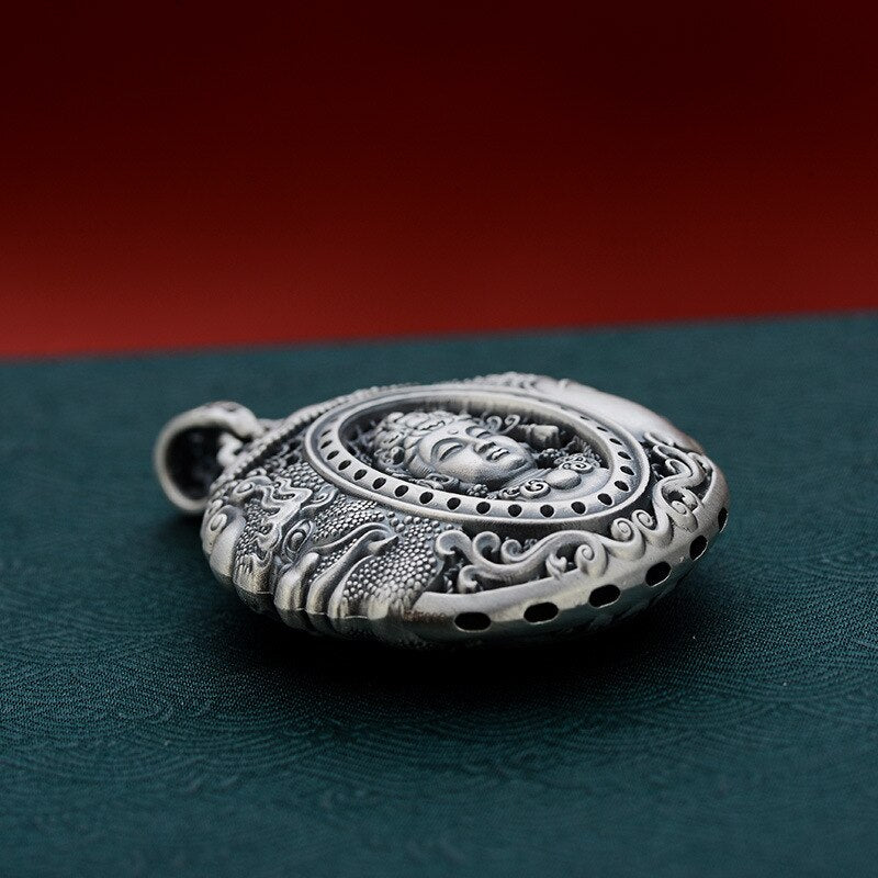 Retro Buddha Demon Pendant For Men Women Jewelry Personality Sweater Chain S925 Male Choker Necklaces Accessories