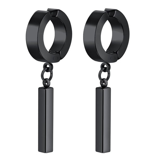 ZORCVENS High Quality Stainless Steel Earring for Men Punk Vintage Statement Geometric Bar Drop Huggie Earrings Gifts Jewelry - Charlie Dolly