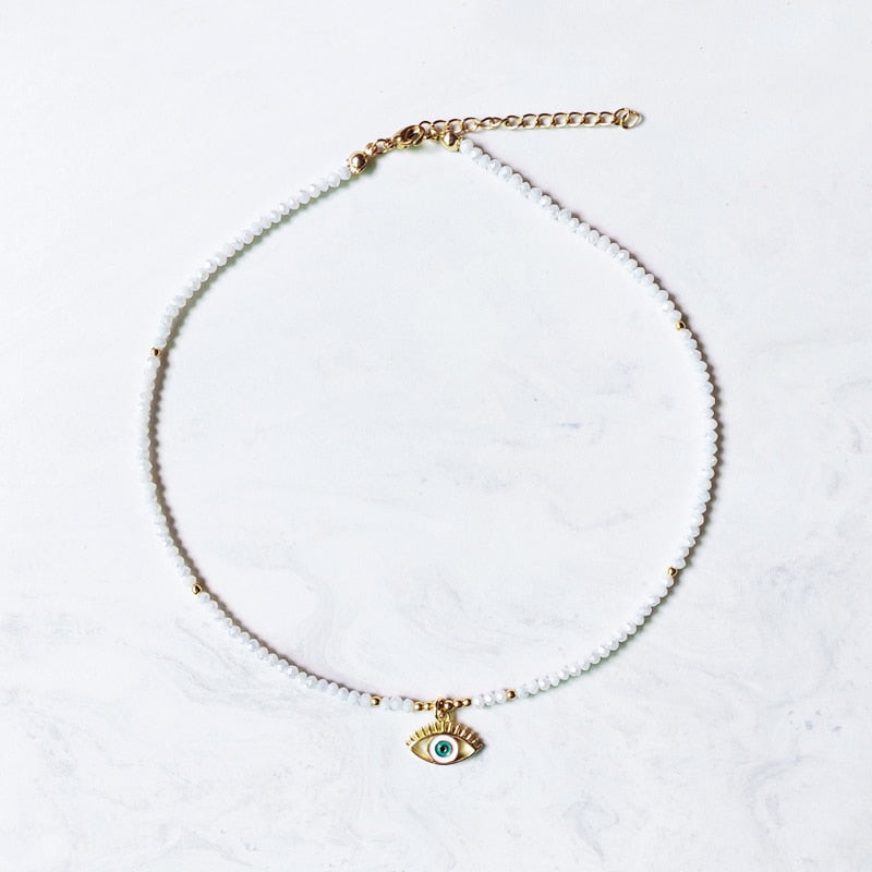 Exquisite Beaded Crystal Natural Shell Necklace Ohemia Style Handmade Women Statement Collares De Moda Beach Jewelry Friendship