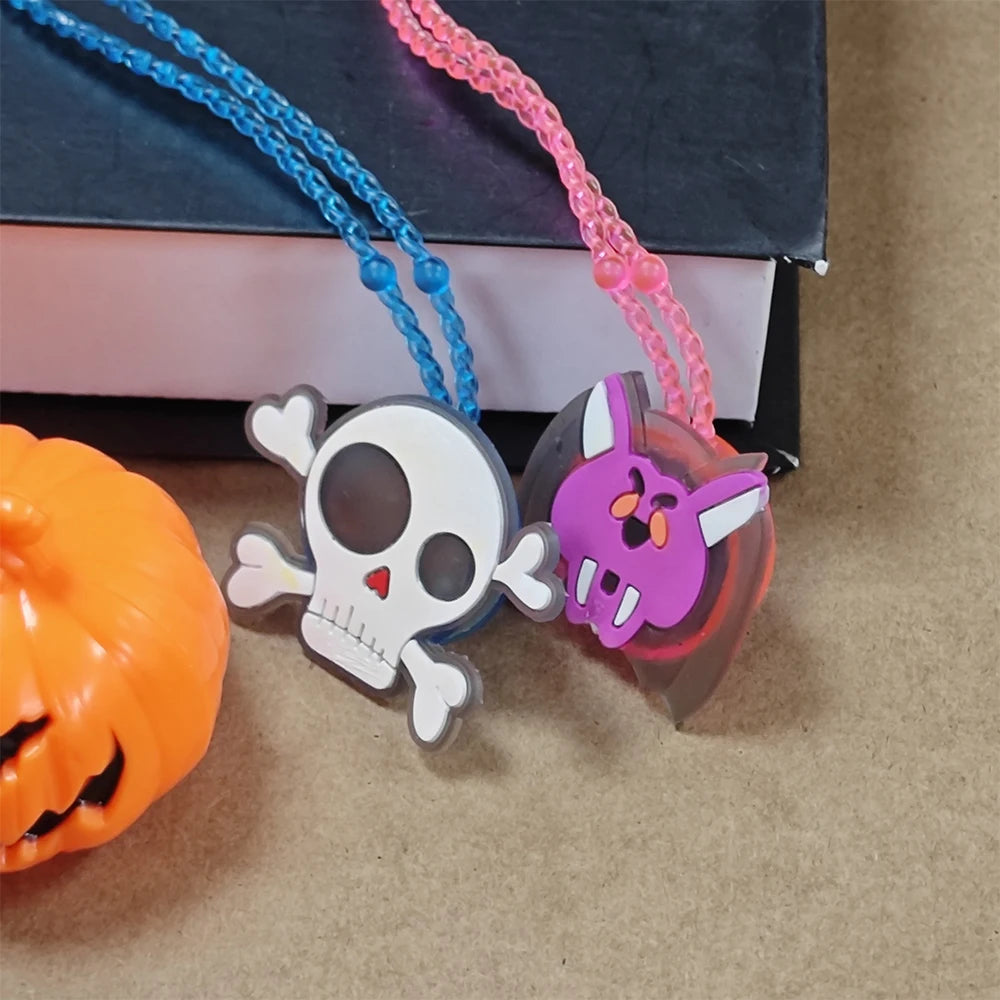 2024 Halloween LED Light-emitting Necklaces for Women Glowing Pendant Toys Children Flash Necklace Halloween Party Decorations - Charlie Dolly