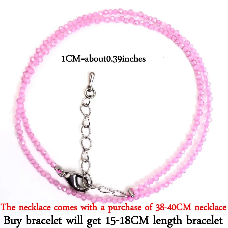 2mm Gemstone Beaded Necklace & Bracelet