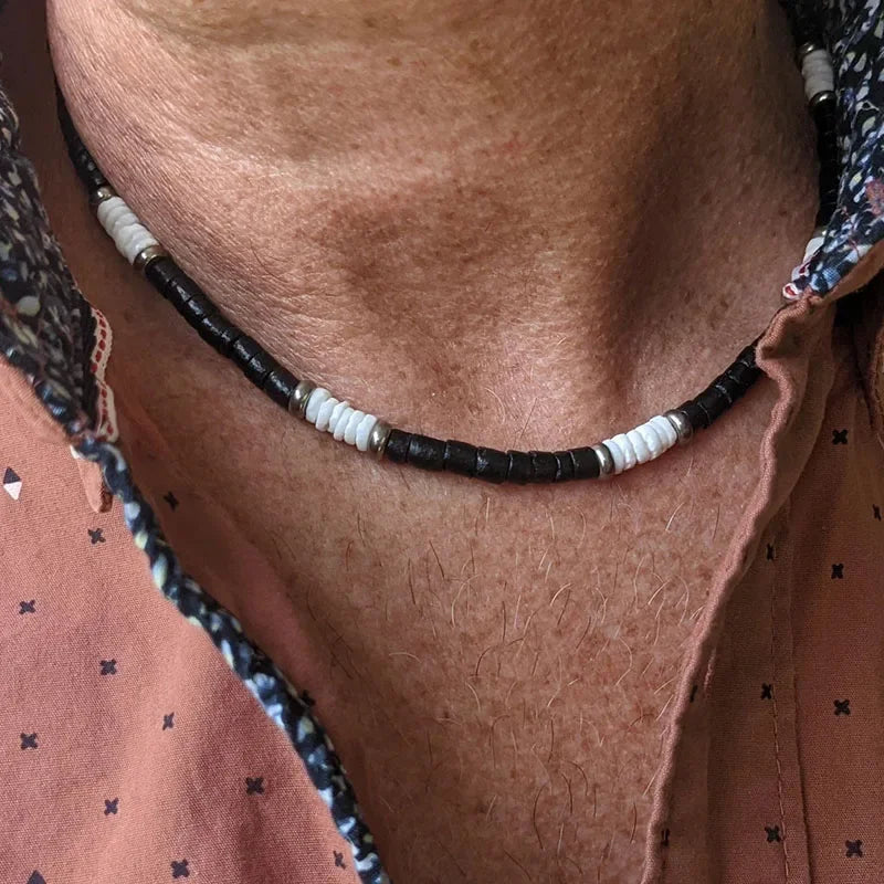 White Puka Shell Surf Boho Necklace