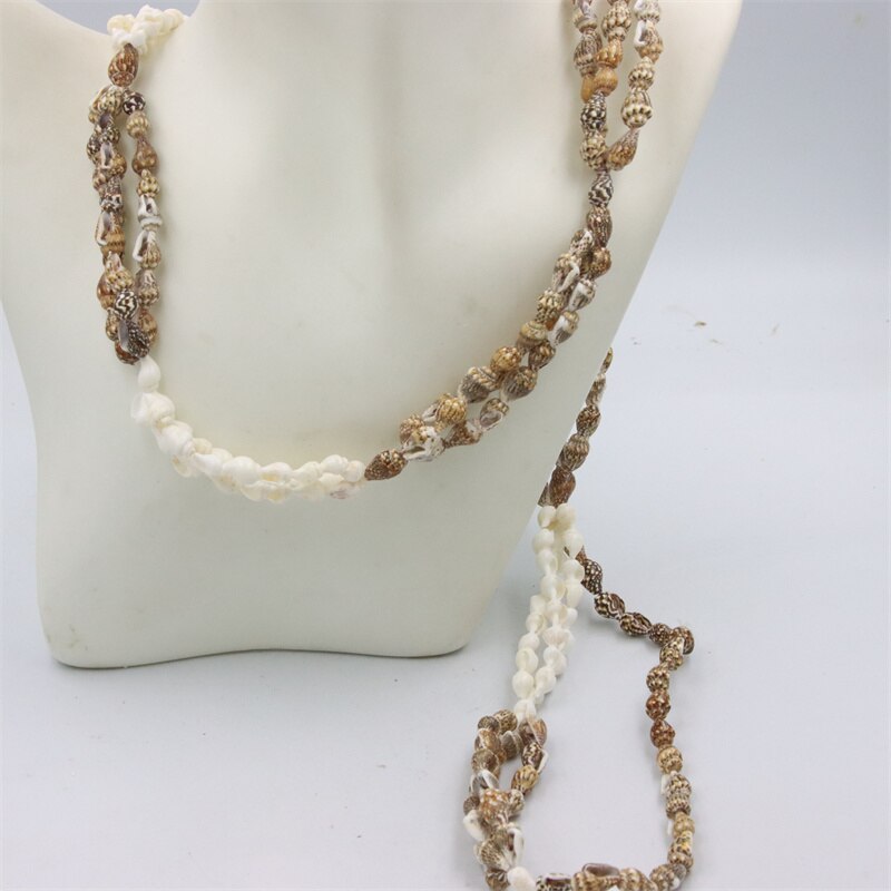 Trendy Fashion Jewelry Natural Sea Snail Shape Shell Beads Making Long Necklace Sweater Design For Women Party Gift Accessories