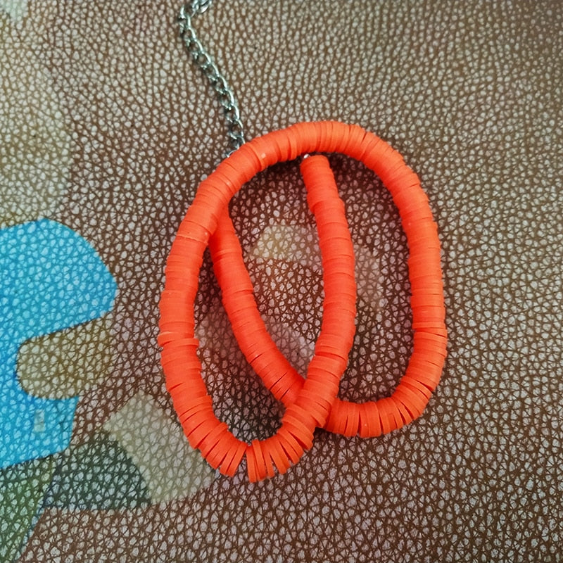 Donarsei New Fashion Colorful Clay Choker Necklace For Women Bohemian Adjustable Soft Pottery Collar Necklace Boho Jewelry