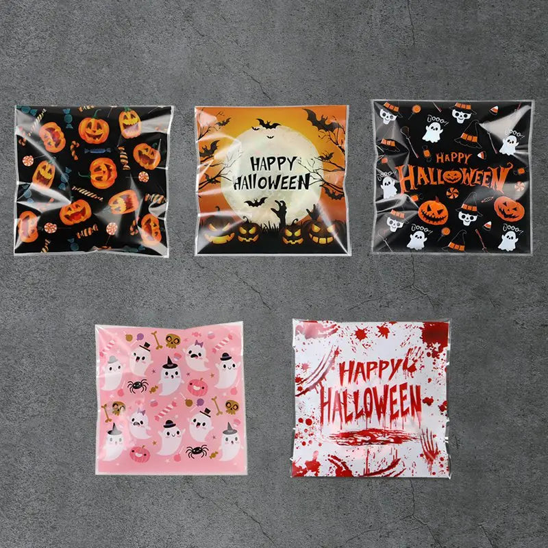 50PCS Halloween Candy Bags Halloween Party Decorations For Home 2024 Packaging Bag Pumpkin Party Ghost Halloween Decor Supplies - Charlie Dolly