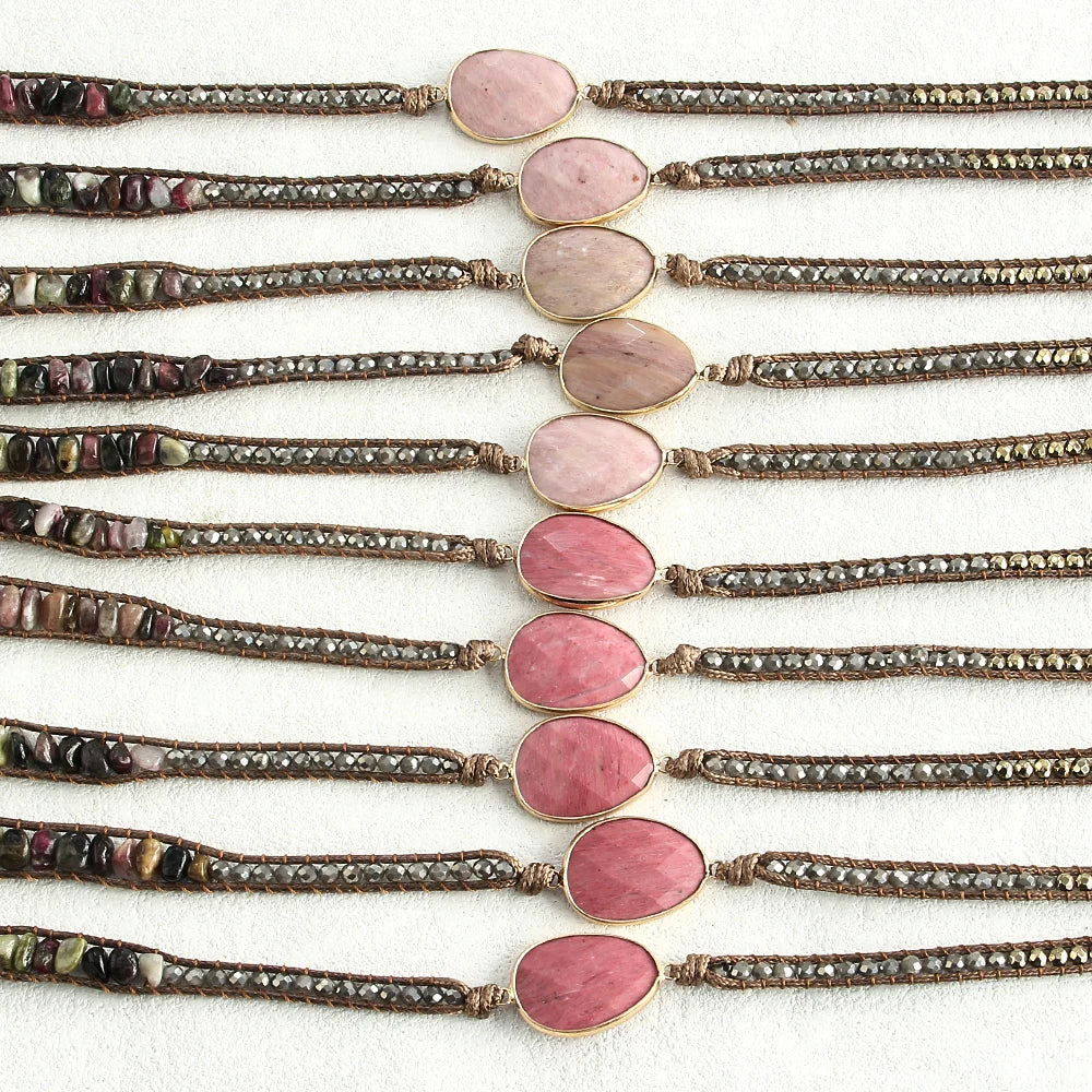 5-Strand Natural Stone Wrap Bracelet