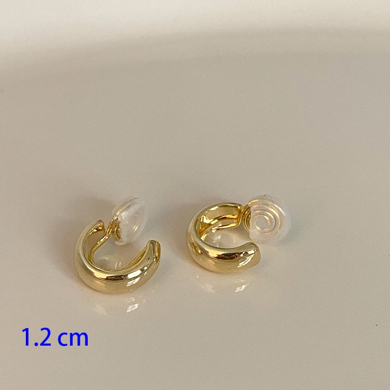 Korean Zircon Small Ear Cuff Set Ear Clips Vintage Gold Color Earcuff Cute Cartilage No Pierced Clip Earrings Women's Jewelry
