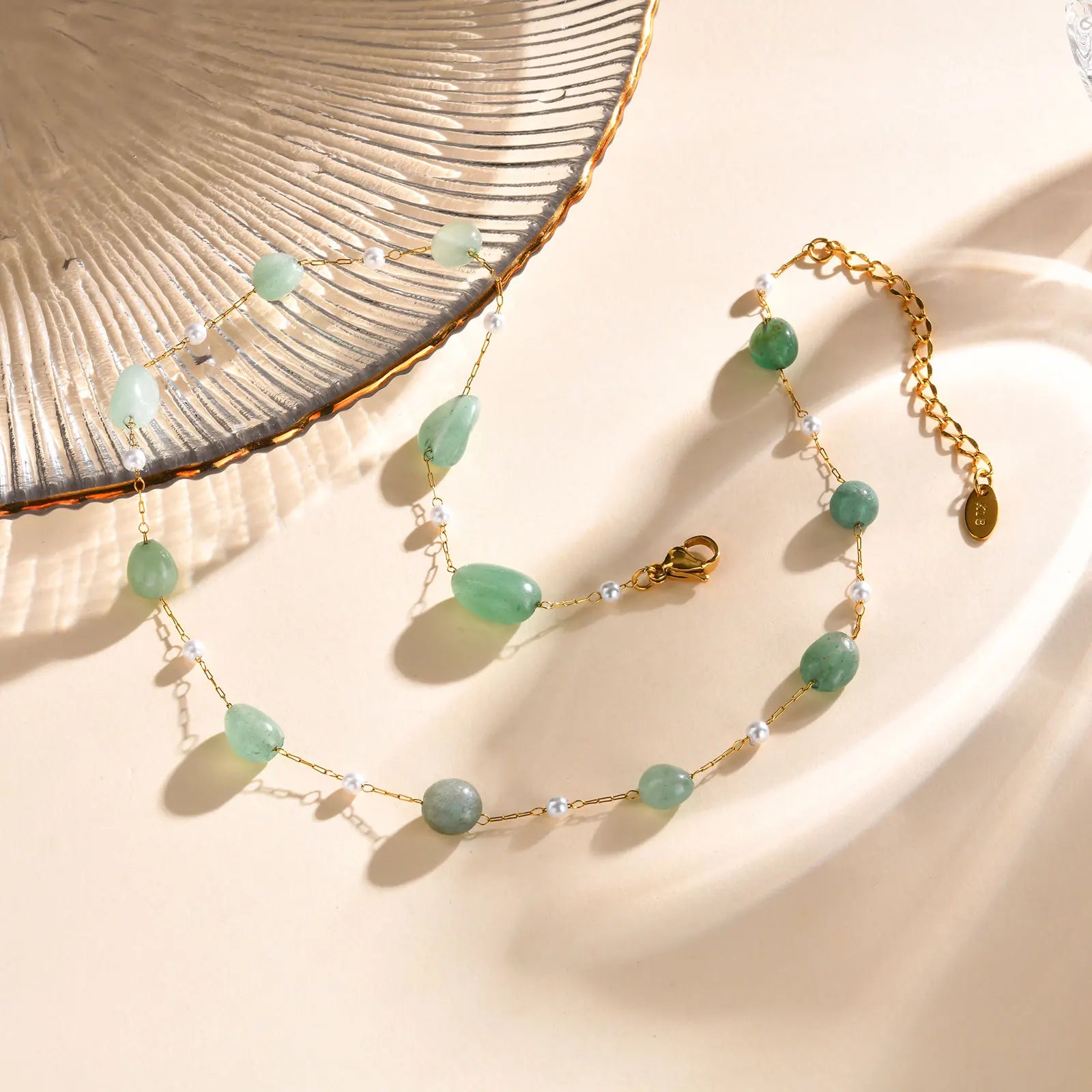 Natural Stone & Pearl Boho Necklace