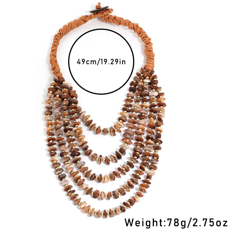 Multilayer Beaded Statement Necklace Jewelry