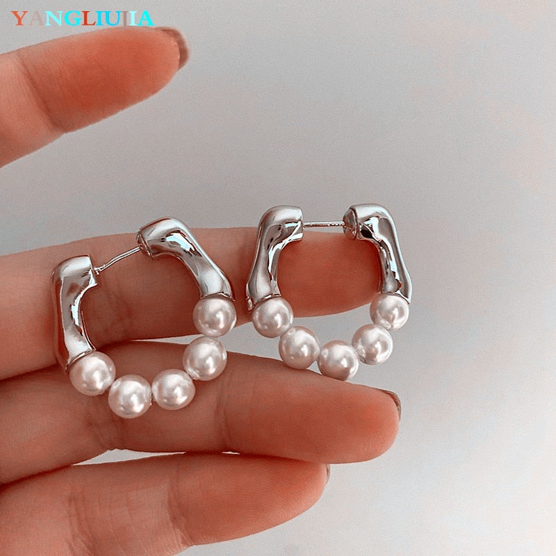 The Green Beads Metal Earrings European And American Style Hip-hop Punk Personality Fashion Stud Earrings Ms Travel Accessories