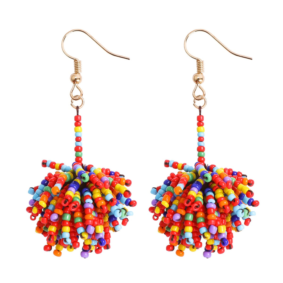 Fashion Boho Earrings For Women Colorful Style Sweet Flower Earrings Jewelry Spring Summer Floral Beaded Earrings Accessories