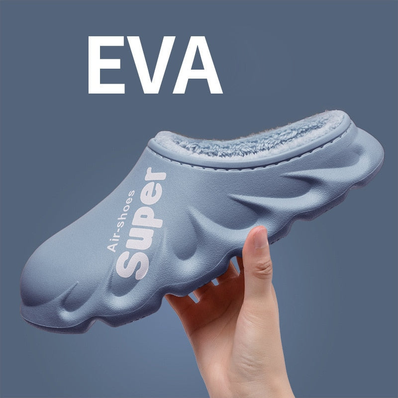 Winter Slippers Warm Men Shoes Waterproof Women Couples Non-Slip Plush Cotton Indoor Outdoor Kids Home Autumn Children