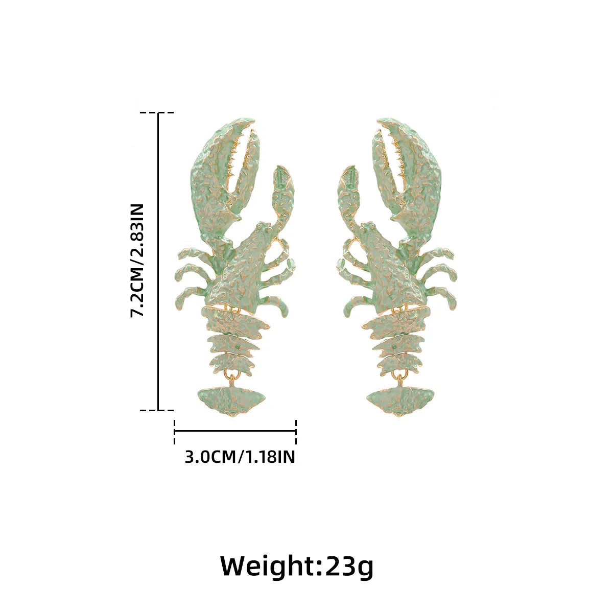 Enamel Lobster Ocean Drop Earrings Jewelry