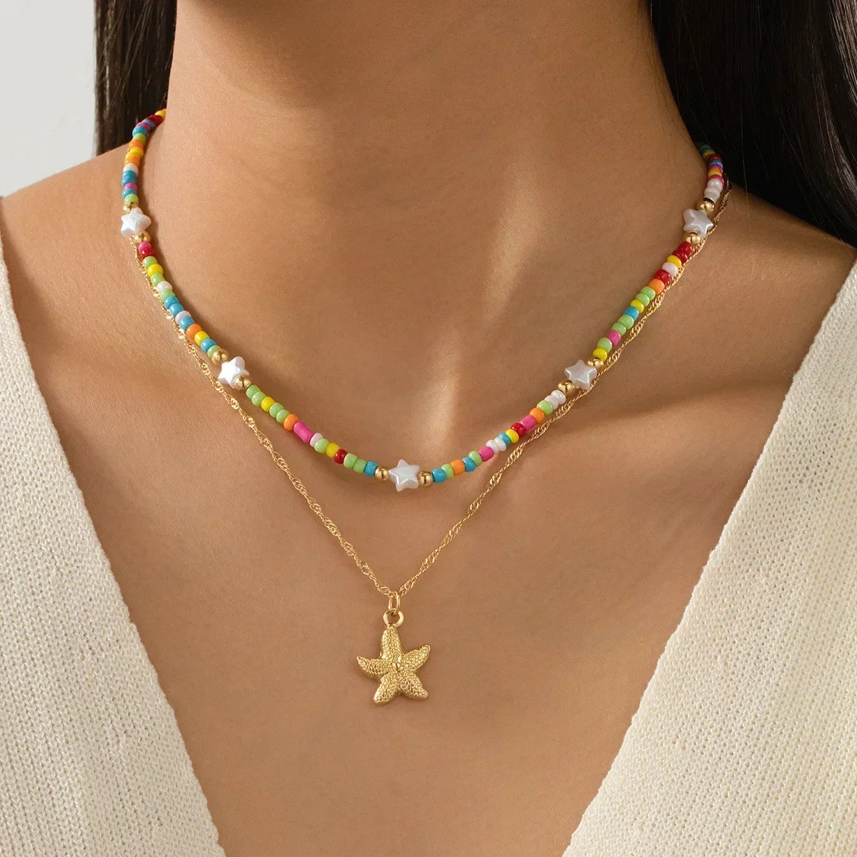 Black and White Beaded Dalmatian Puppy Pendant Necklace
