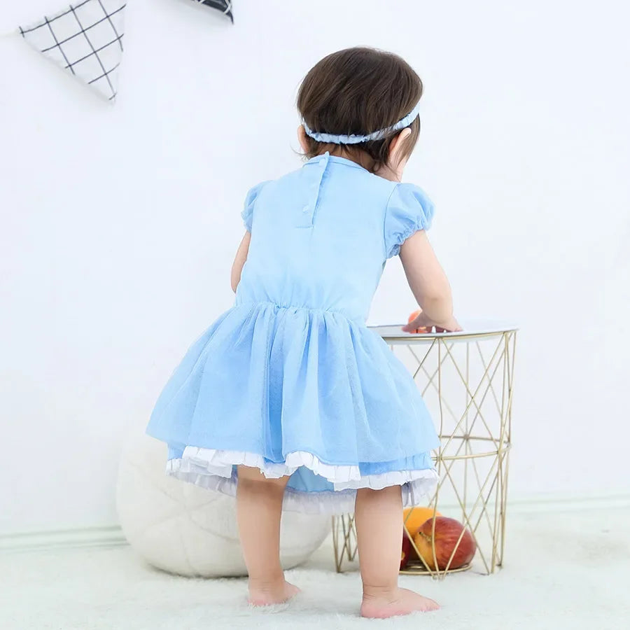 Baby Romper Tutu Dress with Headband Infant Baby Girl Princess Clothes Cute Design Kids Dress Halloween Party Costumes Outfit - Charlie Dolly
