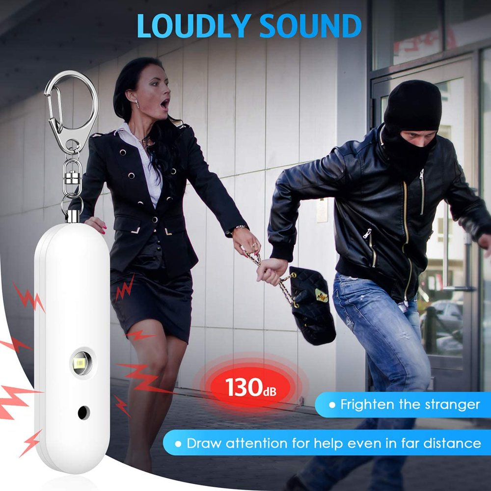 Safe Alarm, 130dB Safety Alarm Keychain with LED Light Personal Alarm Emergency Self Defense Alarm for Kids Women Elderly