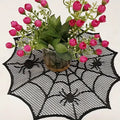 Halloween Black Lace Placemat Happy Halloween Party Decorations 2024 For Home Spider Web Tablecloth Kitchen Dining Table Covers - Charlie Dolly