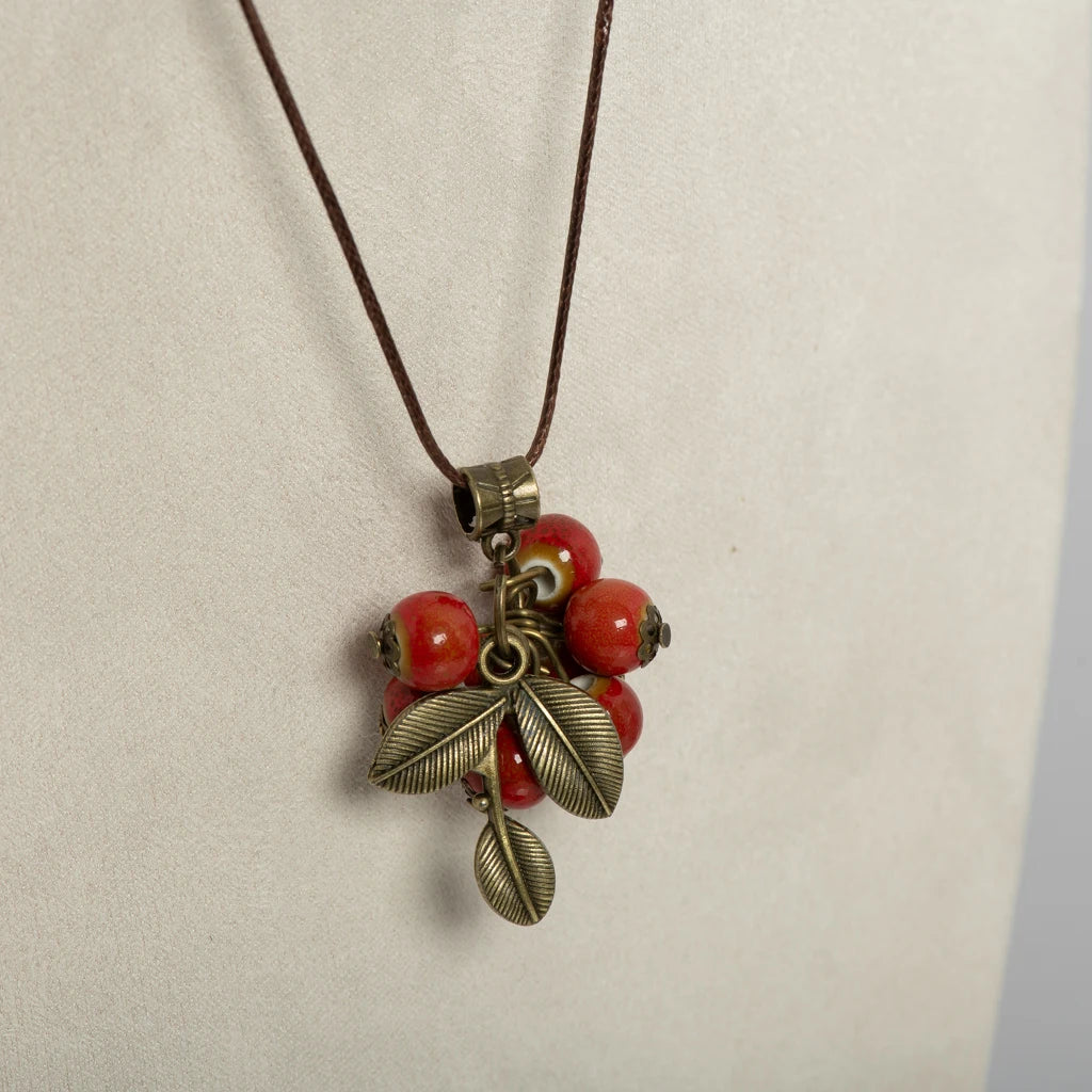 Fruit Ceramic Bead Long Necklace Jewelry