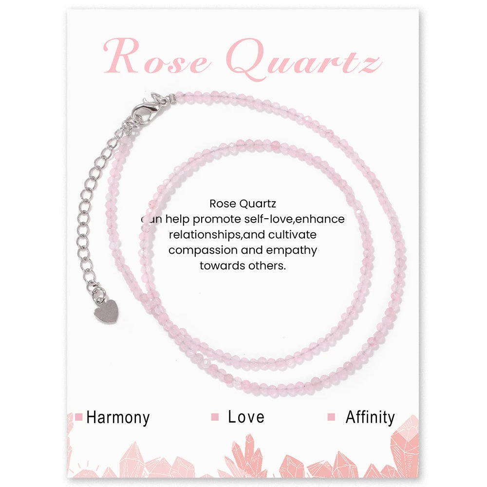 2mm Gemstone Beaded Boho Necklace