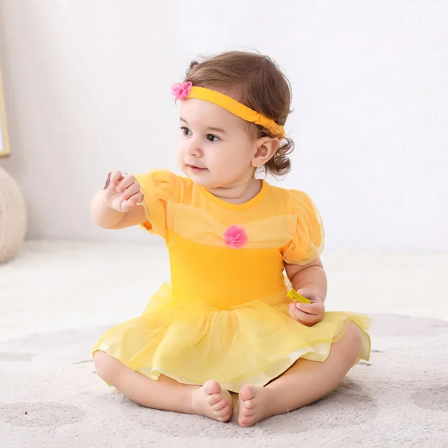 Baby Romper Tutu Dress with Headband Infant Baby Girl Princess Clothes Cute Design Kids Dress Halloween Party Costumes Outfit - Charlie Dolly