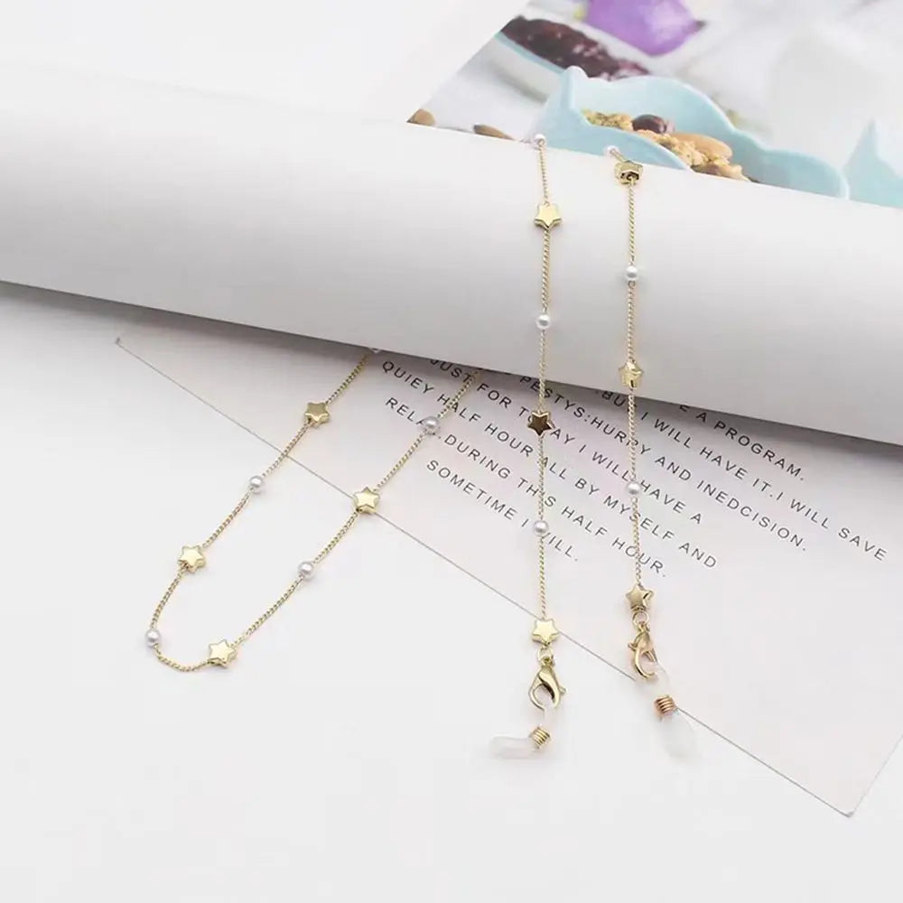 Pearl and Shell Beaded Sunglasses Chain Lanyard