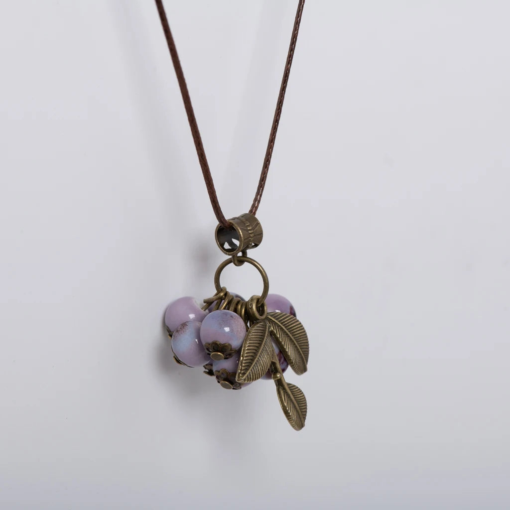 Fruit Ceramic Bead Long Necklace Jewelry