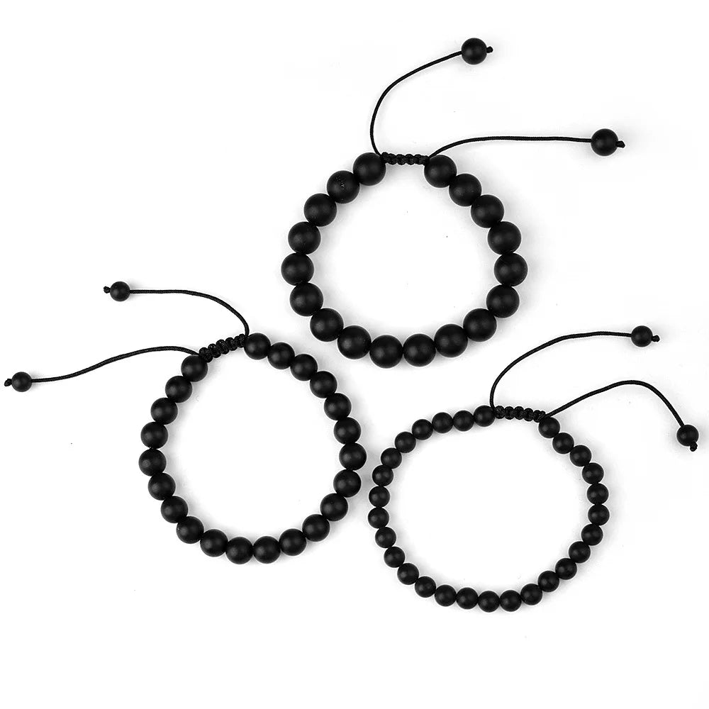 Natural Stone Beaded Bracelet — Tiger Eye, Agate & Lava