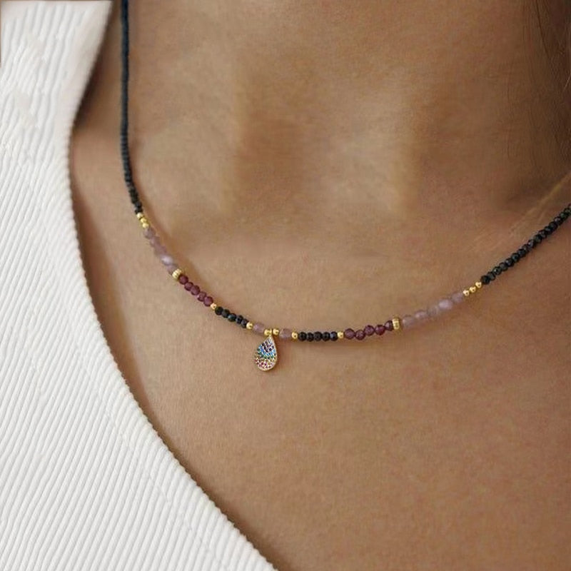 Exquisite Beaded Crystal Natural Shell Necklace Ohemia Style Handmade Women Statement Collares De Moda Beach Jewelry Friendship