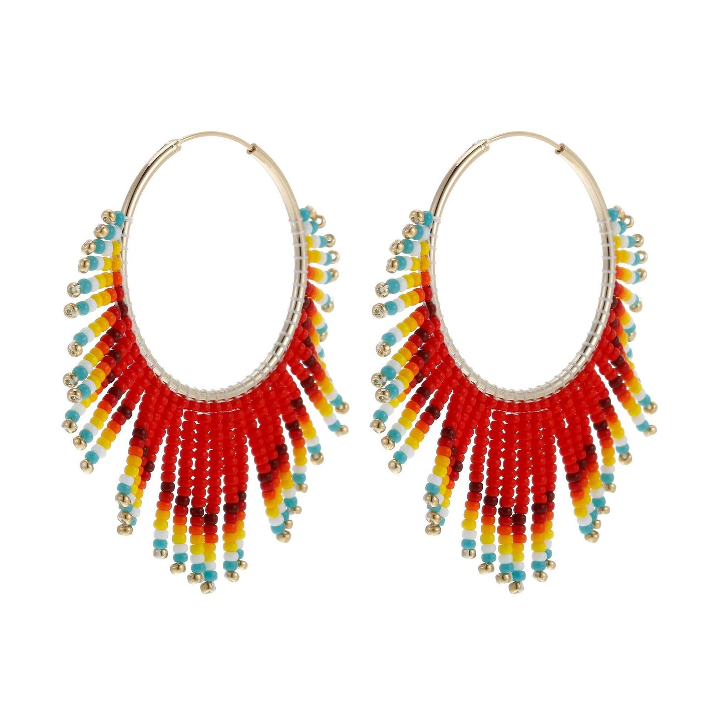 LIMAX Bohemian Earrings 2022 Beads Long Earrings Ethnic Style Drop Earings Fashion Jewelry Bijoux Femme Statement Earrings