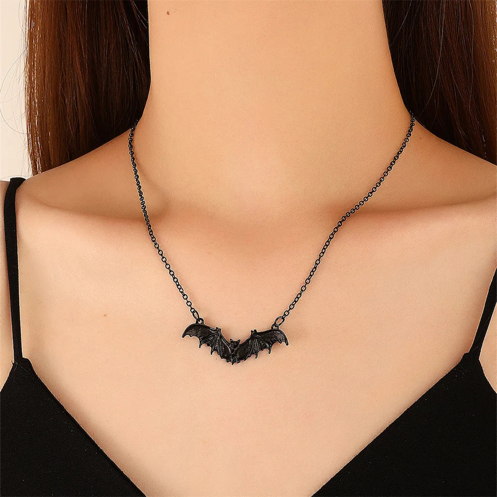 Gothic Bat Necklace for Women Men Punk Hip Hop Rock Vintage Metal Pendant Necklace Party Halloween Jewelry Gifts Cool Thing 2023 - Charlie Dolly