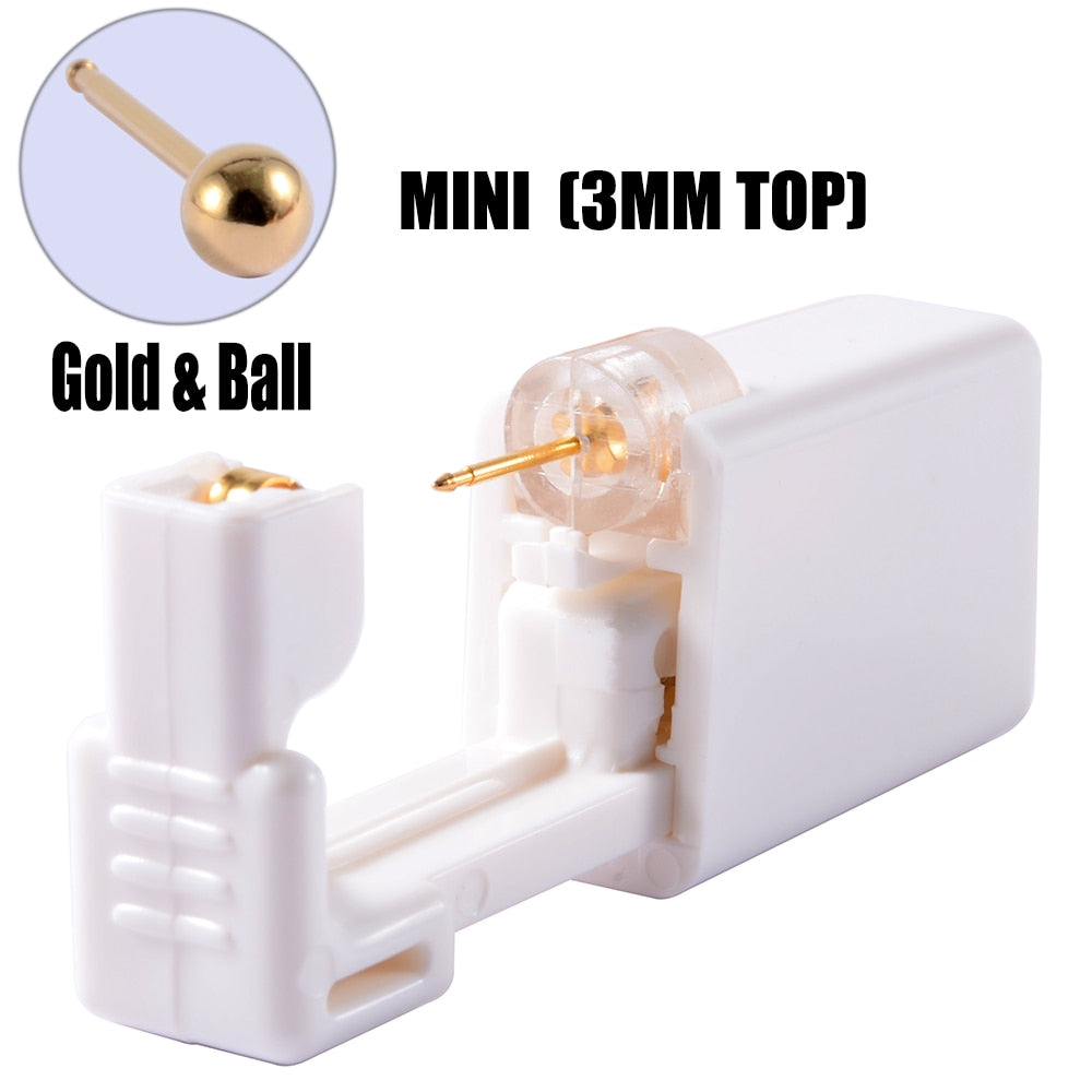 Disposable Sterile Ear Piercing Unit Cartilage Tragus Helix Piercing Gun Tool Kit Build In Steel Stud Earring Star Ball