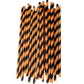 25/50/100pcs Halloween Party Favors Paper Straws Black and Orange Party Biodegradable Drinking Stripe Straws for Halloween - Charlie Dolly