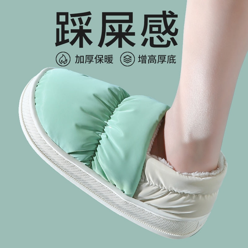 EOFK Women Slipper Winter Thick Bottom House Warm Short Plush Couple Fashion Casual House Daily Woman Shoes Footwear