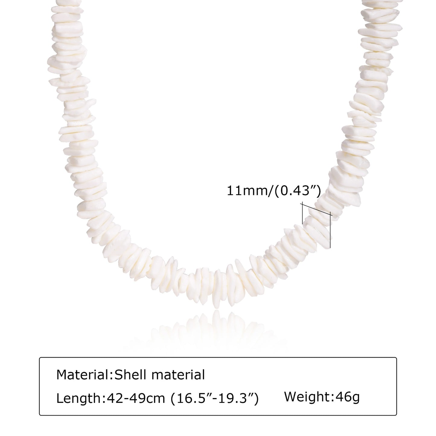 Bohemian Puka Shell Chain Necklace , Hawaiian Beach SeaShell Choker Necklace Womens Gift