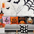 Halloween Pumpkin Ghost Pillowcase Happy Halloween Party Decorations For Home 2024 Trick or Treat Spider Bat Cat Pillow Covers - Charlie Dolly