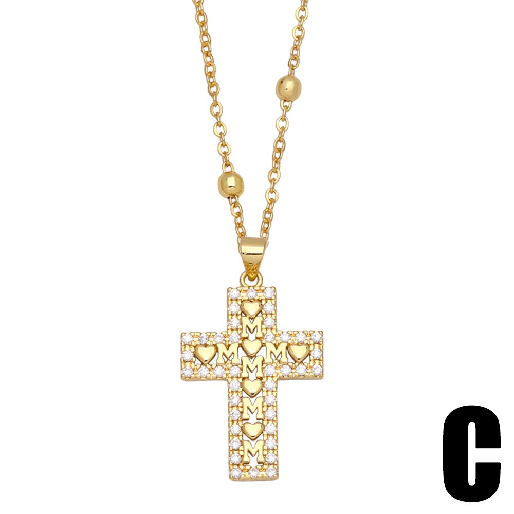 Andralyn Ornamentchoker Letters MOM Love Cross necklace N038