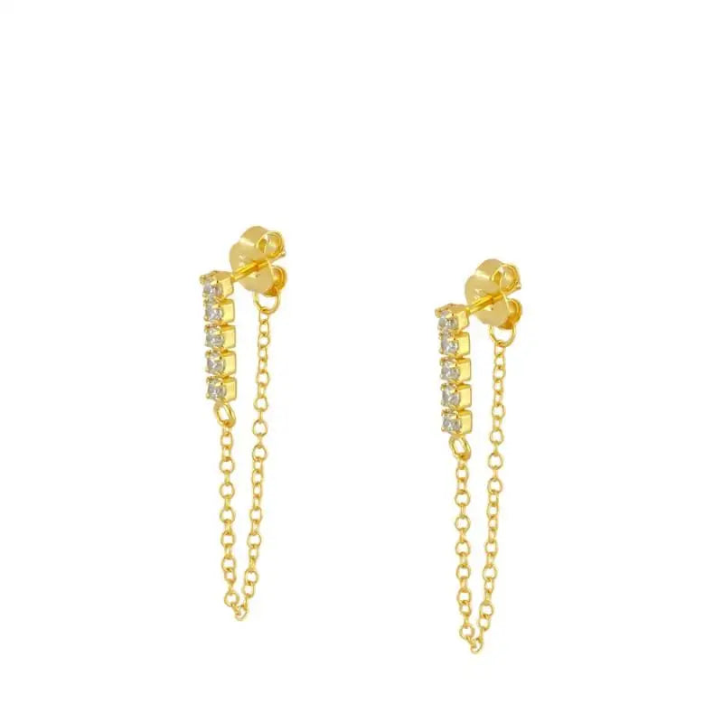Gold Plated Hoop Stud Ear Cuff Earrings Set Jewelry
