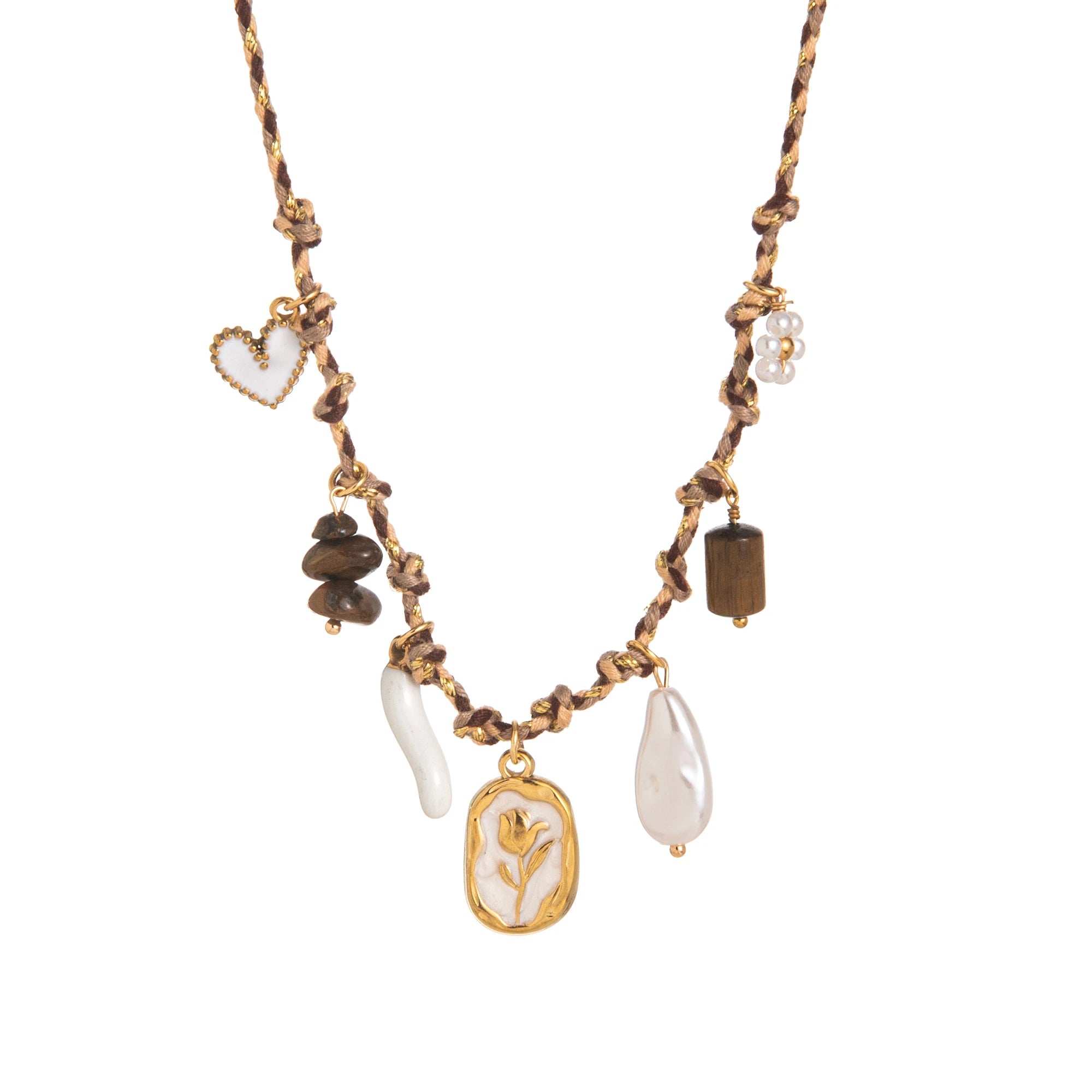 Colorful Bead Gold Plated Multi Strand Necklace Jewelry