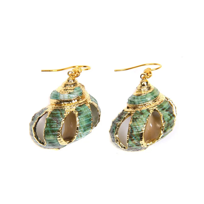 Natural Shell Scallop Drop Earrings Jewelry