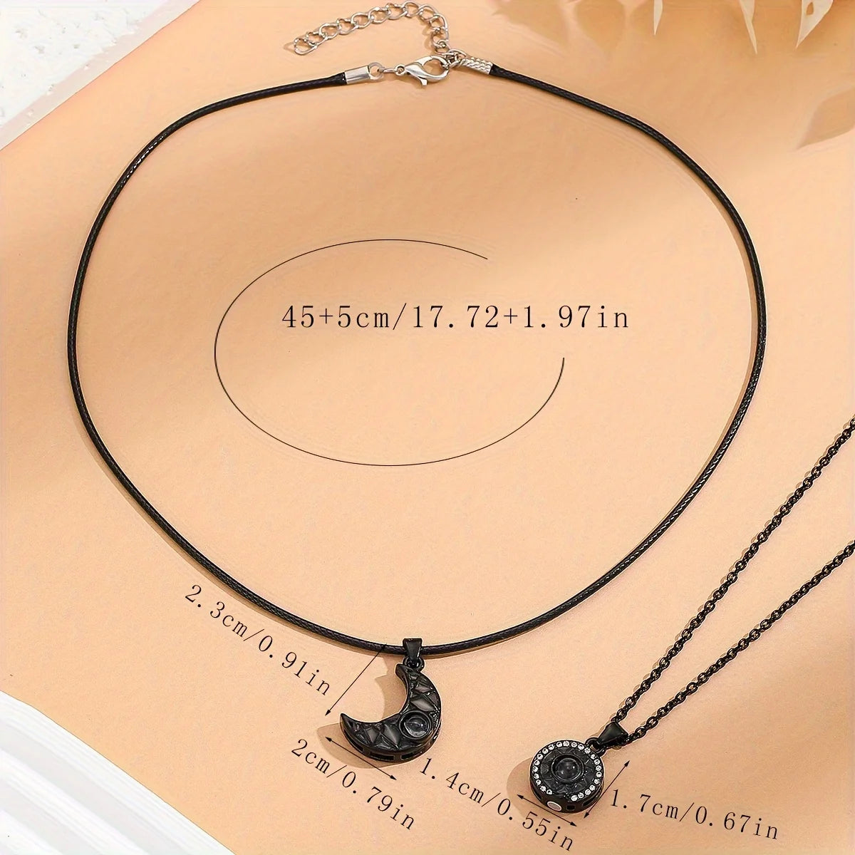 Luminous Glow-in-the-Dark 100 Languages I Love You Couple Necklace, Night Love Talisman