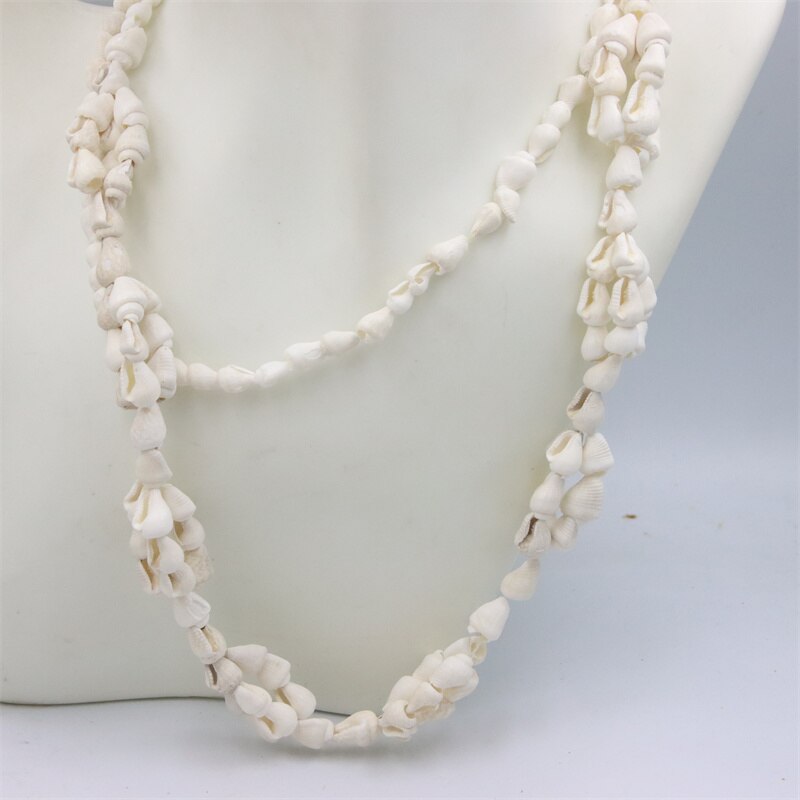 Trendy Fashion Jewelry Natural Sea Snail Shape Shell Beads Making Long Necklace Sweater Design For Women Party Gift Accessories