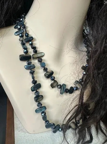 Irregular Stone Crystal Double Layer Necklace Jewelry