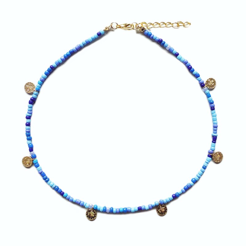 Exquisite Beaded Crystal Natural Shell Necklace Ohemia Style Handmade Women Statement Collares De Moda Beach Jewelry Friendship