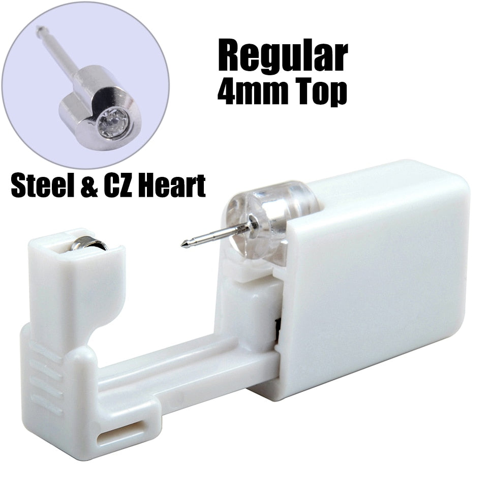Disposable Sterile Ear Piercing Unit Cartilage Tragus Helix Piercing Gun Tool Kit Build In Steel Stud Earring Star Ball
