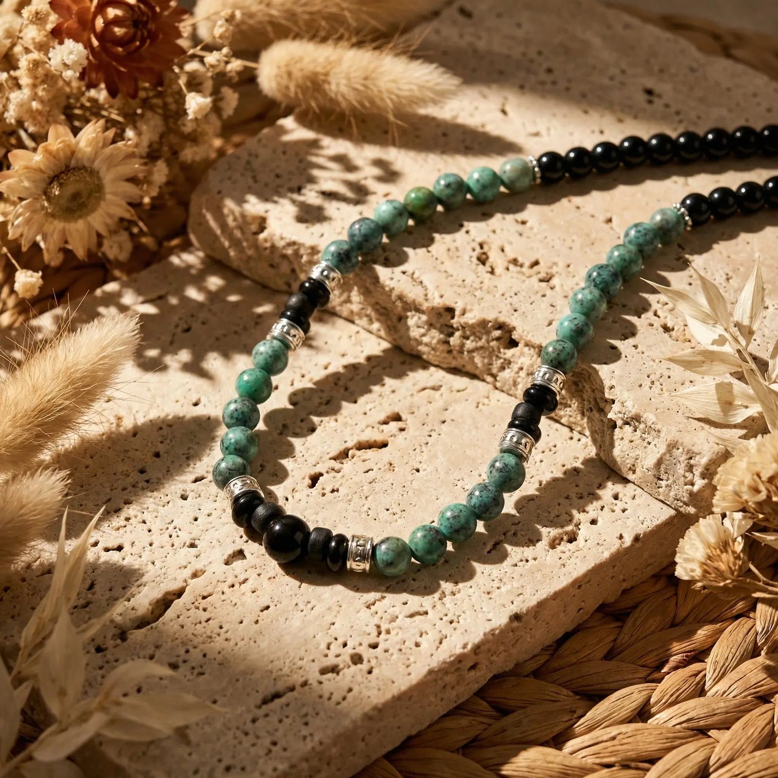 Natural Stone Beaded Choker Necklace