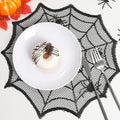 Halloween Black Lace Placemat Happy Halloween Party Decorations 2024 For Home Spider Web Tablecloth Kitchen Dining Table Covers - Charlie Dolly