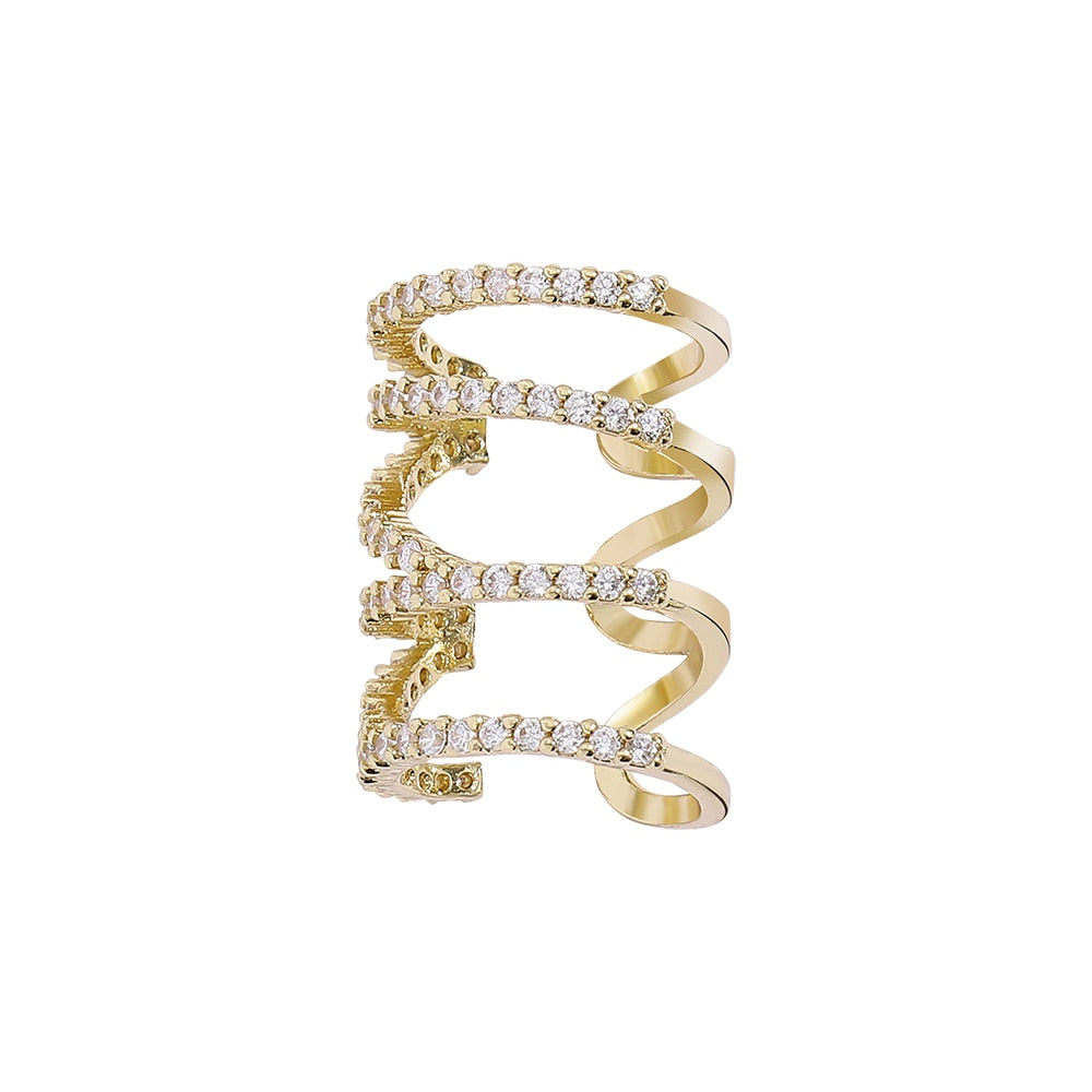 New Fashion Circle Ear Cuff Piercing Earrings for Women Men Gold plated Huggie Unisex Double Piercing Hoop Earing Female Brincos