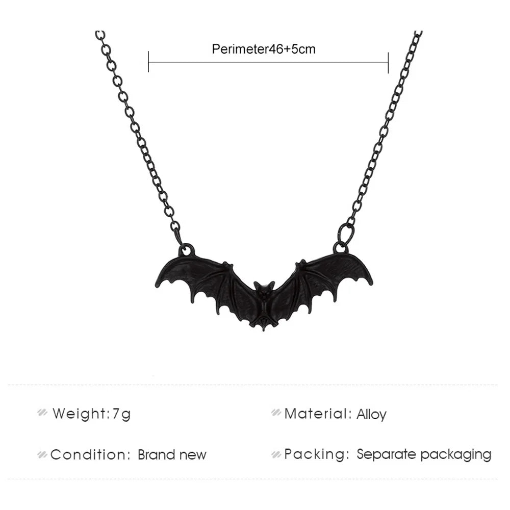 Gothic Bat Necklace for Women Men Punk Hip Hop Rock Vintage Metal Pendant Necklace Party Halloween Jewelry Gifts Cool Thing 2023 - Charlie Dolly