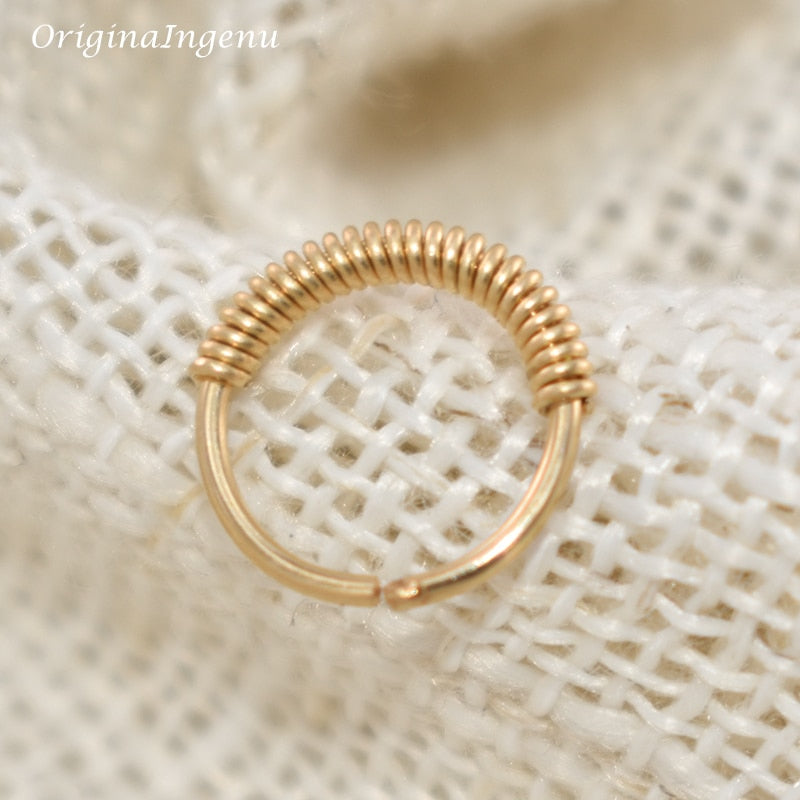925 Silver Nose Ring Gold Real Piercing Jewelry PunkJewelry Vintage Septum Hoop Body Jewelry Boho Nose Ring